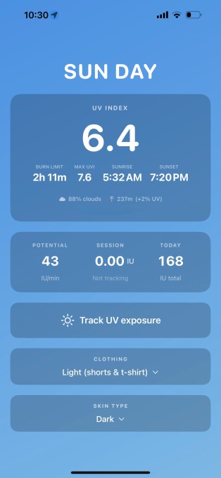 Sun Day App Interface