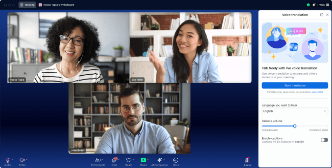 Real-time voice translation